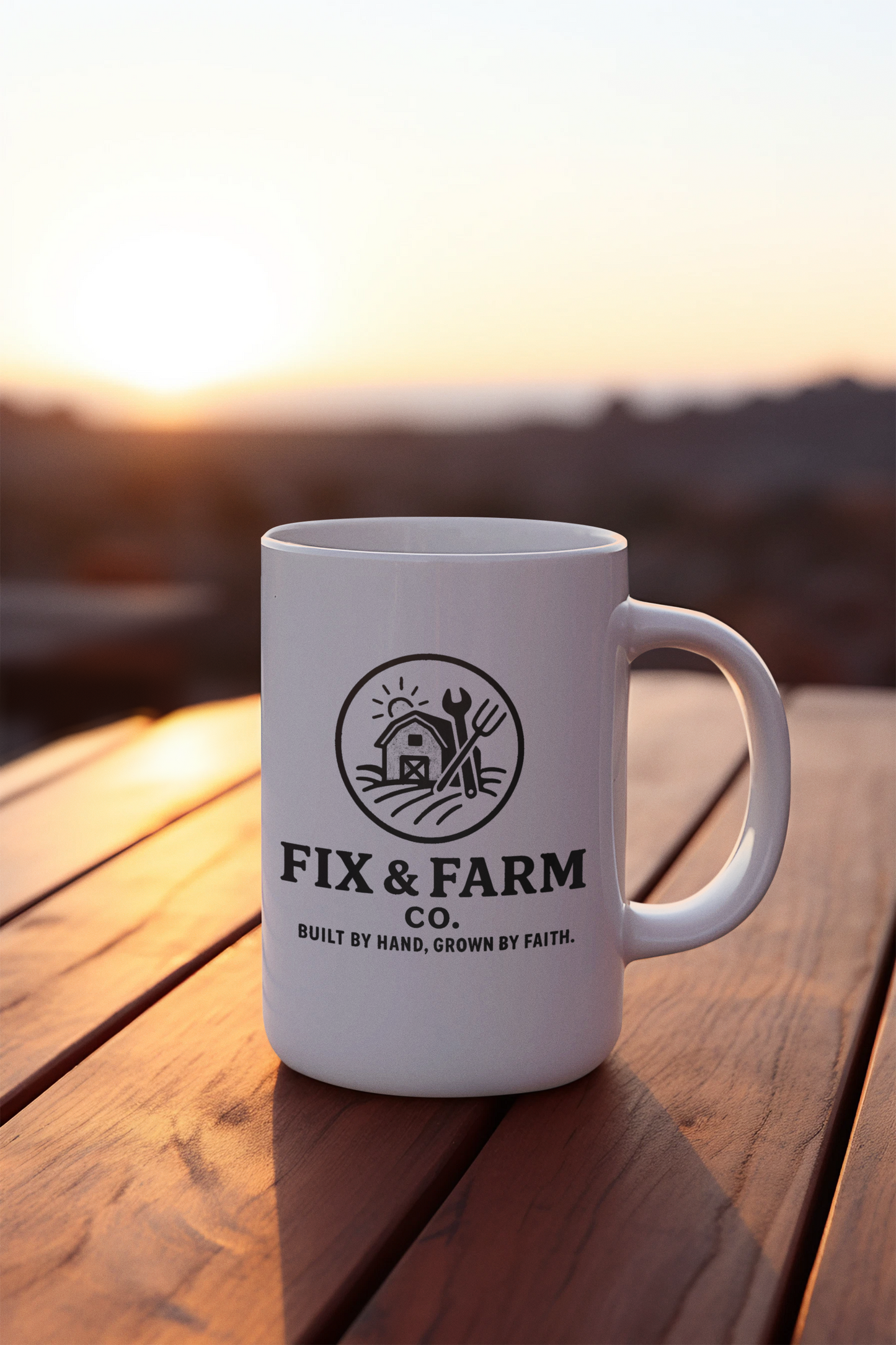 Fix & Farm Co. 11oz Ceramic Mug — Built by Hand, Grown by Faith